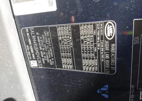 2021 Land Rover Discovery P360 Hse R-Dynamic from USA, damaged, VIN SALRM4RU6M2453633